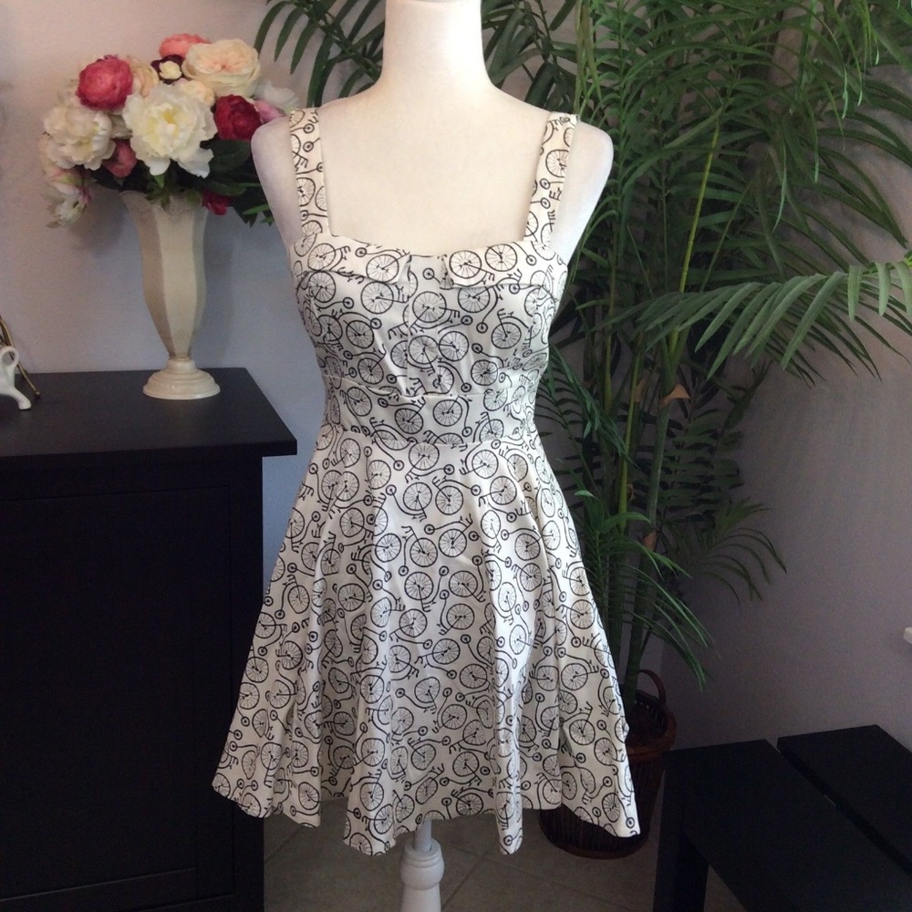 Bicycle Modcloth Style Novelty Print Retro Dress